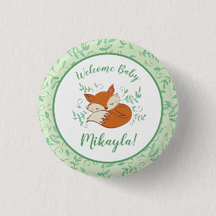 Macaron Rond 2,50 Cm Fox Baby shower Animaux boisés