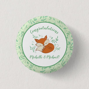 Macaron Rond 2,50 Cm Fox Baby shower Animaux boisés