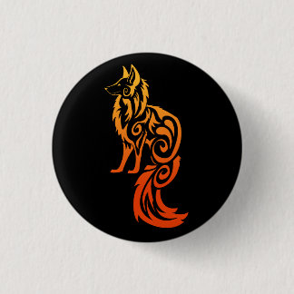 Macaron Rond 2,50 Cm Fox rouge Kitsune de tribal de Firey