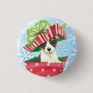 Macaron Rond 2,50 Cm Fox Terrier heureux de jouet de Howlidays