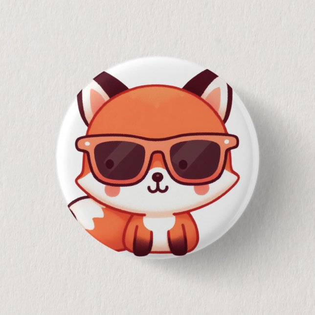 Macaron Rond 2,50 Cm fox with sunglasses (Devant)