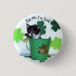 Macaron Rond 2,50 Cm Foxi Moxi's St. Patrick's Day - Chat / Bouton Kitt