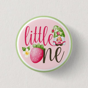 Macaron Rond 2,50 Cm Fraise Gnome Garden Little One 1er anniversaire