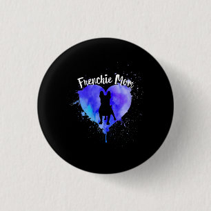 Macaron Rond 2,50 Cm Frenchie Mom French Buldog Chien Maman Fur Mama