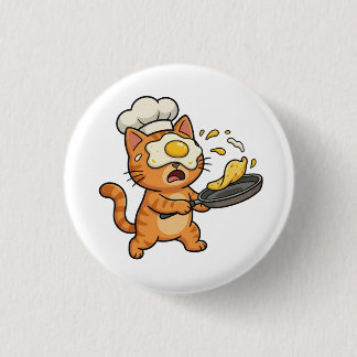 Macaron Rond 2,50 Cm Funny Cat Chef Button