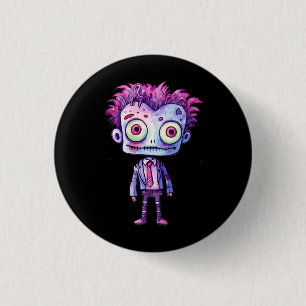 Macaron Rond 2,50 Cm Funny Frankenstein Monster Halloween Fun