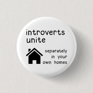 Macaron Rond 2,50 Cm Funny Introvertis Unite Button Badton Pin