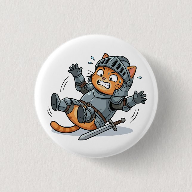 Macaron Rond 2,50 Cm Funny Knight Cat Button (Devant)