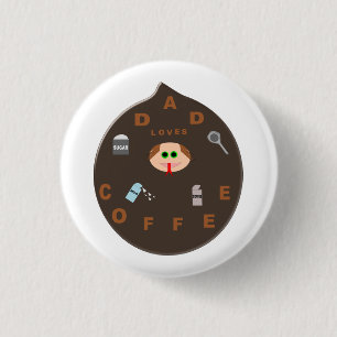 Macaron Rond 2,50 Cm Funny Papa Monster Aime Bouton café