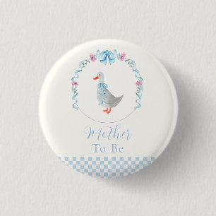 Macaron Rond 2,50 Cm Future Maman Bleue à Carreaux Silly Goose Baby Sho