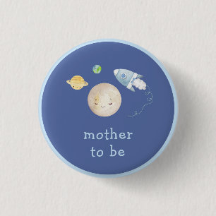 Macaron Rond 2,50 Cm Future Maman Folle de la Lune Baby Shower dans un
