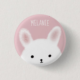 Macaron Rond 2,50 Cm Fuzzy Bunny Pink Personnalised