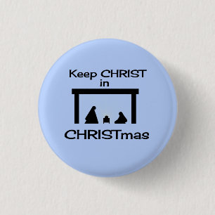 Macaron Rond 2,50 Cm Garder le CHRIST en Bouton NOËL / Poignée petite