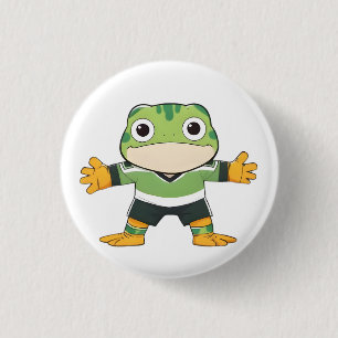 Macaron Rond 2,50 Cm Gardien de but grenouille mignon Design Kawaii Foo