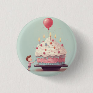Macaron Rond 2,50 Cm Gâteau d'anniversaire, glace, anniversaire