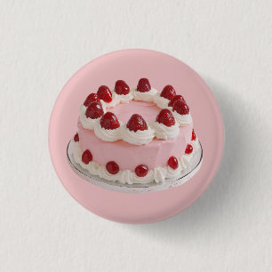 Macaron Rond 2,50 Cm Gâteau de fête de la fraise rose