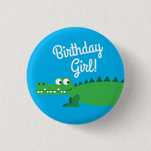 Macaron Rond 2,50 Cm Gator Alligator Crocodile Kids 1st Birthday Party