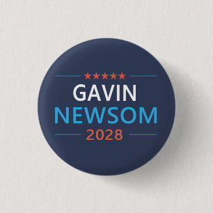 Macaron Rond 2,50 Cm Gavin Newsom 2028 Pour Président