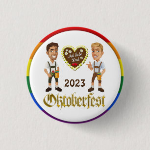 Macaron Rond 2,50 Cm Gay LGBTQIA+ Oktoberfest 2023 Épinglette