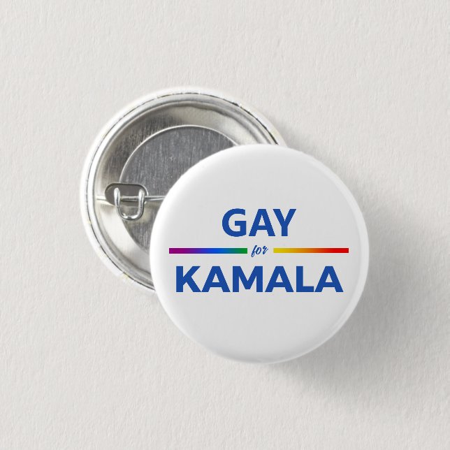 Macaron Rond 2,50 Cm Gay pour Kamala Harris (Devant & derrière)