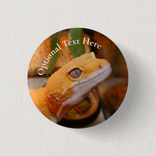 Macaron Rond 2,50 Cm Gecko jaune léopard (Devant)