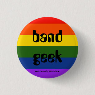 Macaron Rond 2,50 Cm Geek de bande d'arc-en-ciel