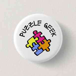 Macaron Rond 2,50 Cm Geek de puzzle