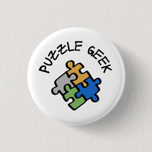 Macaron Rond 2,50 Cm Geek de puzzle