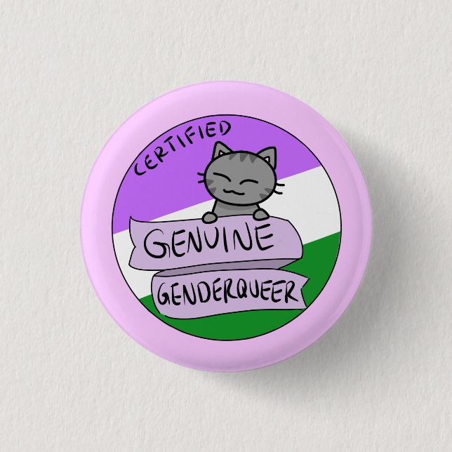 Macaron Rond 2,50 Cm Genderqueer véritable (Devant)