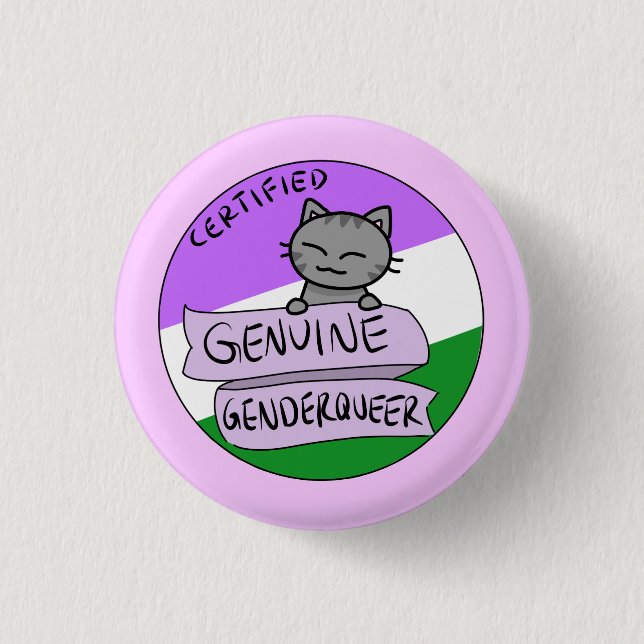 Macaron Rond 2,50 Cm Genderqueer véritable (Devant)