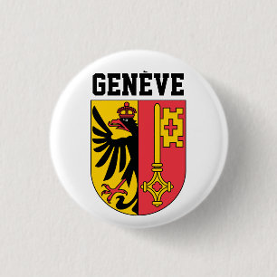 Macaron Rond 2,50 Cm Geneva, Switzerland - coat of arms