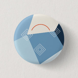 Macaron Rond 2,50 Cm Géométrie de glacier bleu glace