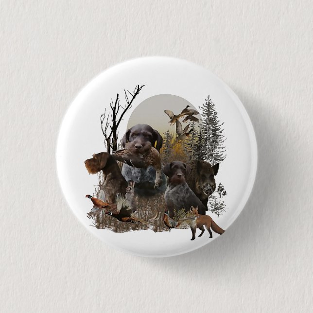 Macaron Rond 2,50 Cm German Wirehaired Pointer (Devant)
