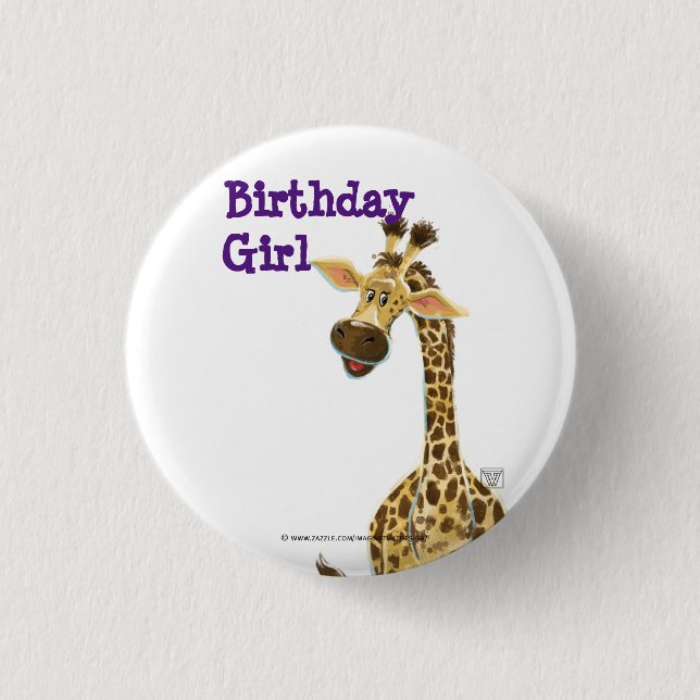 Macaron Rond 2,50 Cm Giraffe de l'animal du parti (Devant)