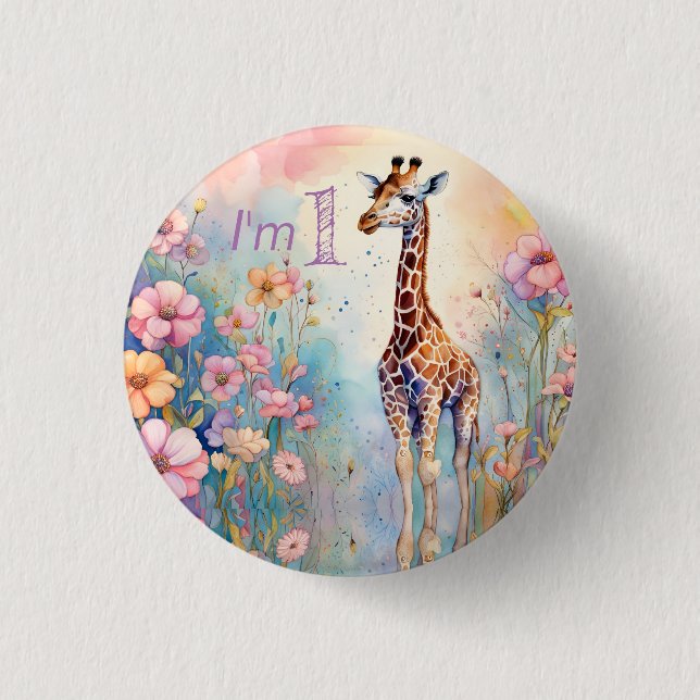Macaron Rond 2,50 Cm Giraffe Garden Pastel (Devant)