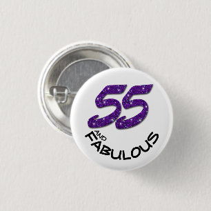 Macaron Rond 2,50 Cm Glam Cinquante-cinq Parties scintillant violettes,