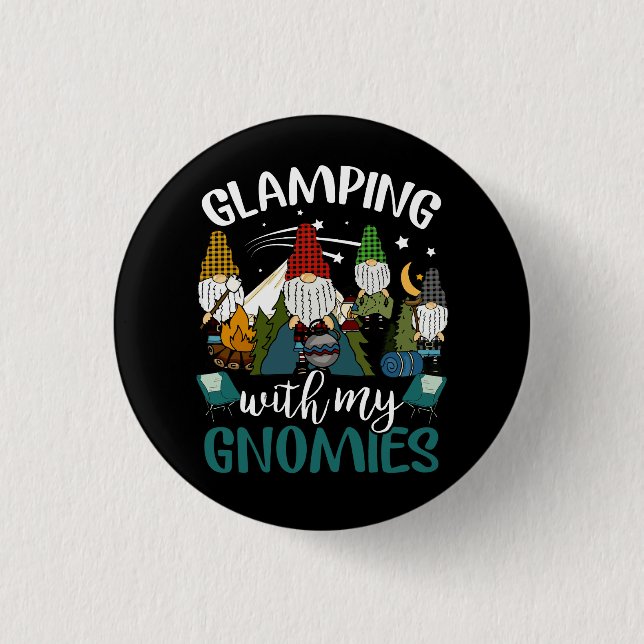 Macaron Rond 2,50 Cm Glamme avec mes Gnomies Joyeux Glamper Drôle (Devant)