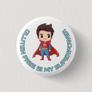 Macaron Rond 2,50 Cm Gluten Free est ma super-puissance - Comic Hero Ce