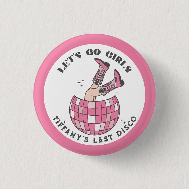 Macaron Rond 2,50 Cm Go Girls Disco Cowgirl Bachelorette (Devant)