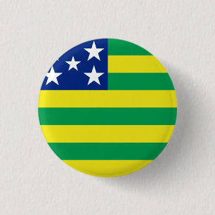 Macaron Rond 2,50 Cm Goiás, bouton brésilien de drapeau d'état