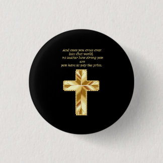 Macaron Rond 2,50 Cm Gold Christian Crucifix Cross avec un dicton drôle