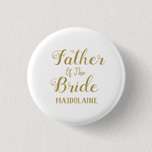Macaron Rond 2,50 Cm Gold father Of The bride Button