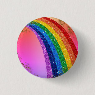 Macaron Rond 2,50 Cm Golden Sparkings et Parties scintillant Rainbow Un