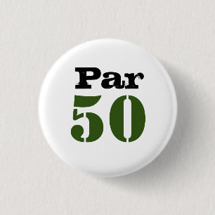 Macaron Rond 2,50 Cm Golf Par 50e anniversaire avec numéro pour golfeur