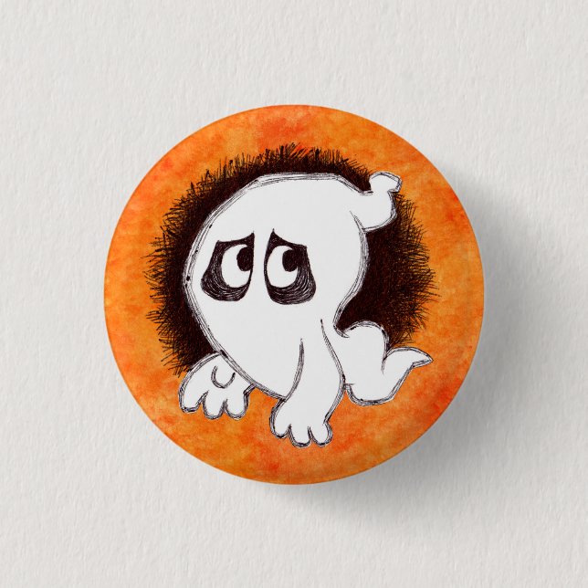 Macaron Rond 2,50 Cm Gomer le bouton de fantôme (Devant)