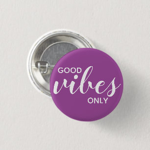 Macaron Rond 2,50 Cm Good Vibes Uniquement Affirmation Positive Violet