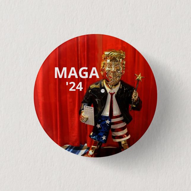 Macaron Rond 2,50 Cm GOP Golden Boy : Donald Trump (Devant)