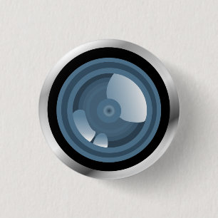 Macaron Rond 2,50 Cm Gotcha ! Bouton d'objectif de caméra