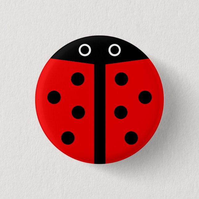 Macaron Rond 2,50 Cm Goupille de bouton de Madame Bug (Devant)