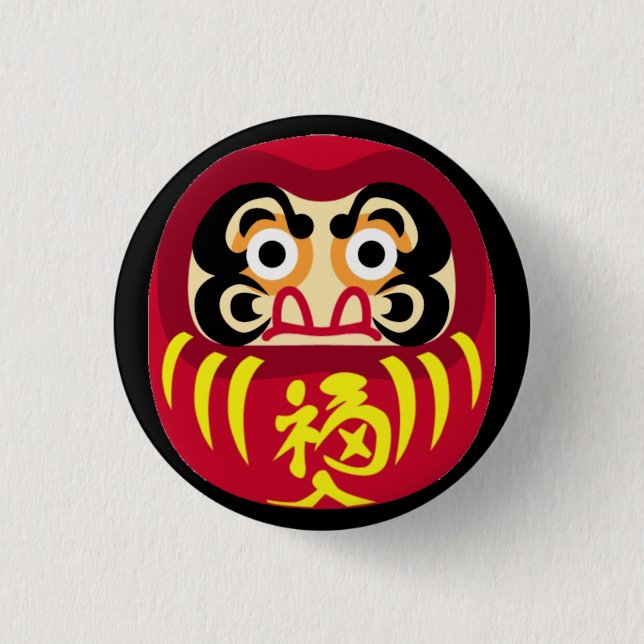 Macaron Rond 2,50 Cm Goupille de Daruma (Devant)
